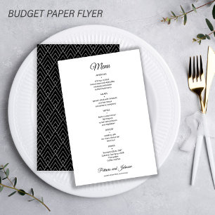 Cardápio de casamento simples branco elegante