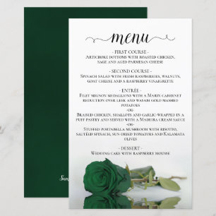 Cardápio de Casamento Simples com Rosa Verde Esmer