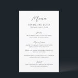 Cardápio de Casamento Simples Moderno<br><div class="desc">Menu de casamento elegante com um design simples,  fonte sans serif moderna e uma fonte script elegante.</div>