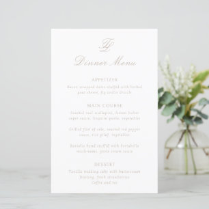 Cardápio de Casamento Tradicional Elegante Arenoso