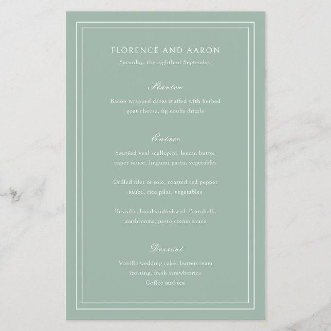 Cardápio de casamento tradicional no orçamento ver (Frente)