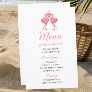 Cardápio de Casamento Tropical Pink Flamingo Havai