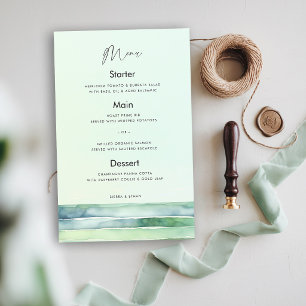 Cardápio de Casamento Verde Mar da Piscina de Maré