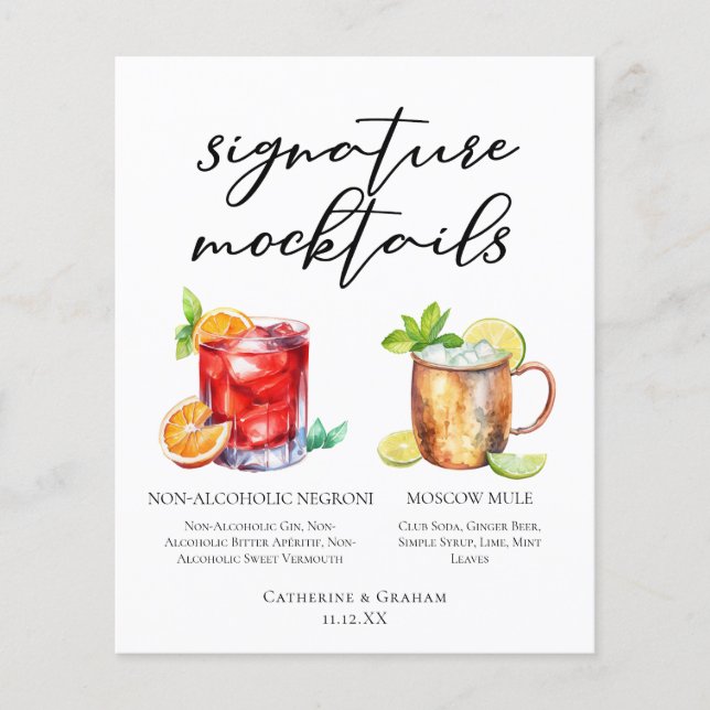 Cardápio de Drinks sem Álcool para uma Noite de Ca (Frente)