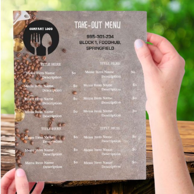 Cardápio de Entrega de Restaurante Temático de Caf (Criador carregado)