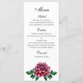 Cardápio de jantar de casamento em Borgonha. Menu