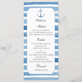 Cardápio de jantar de casamento náutico Menu de pr