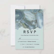 Cardápio de Mármore Clássico RSVP Casamento