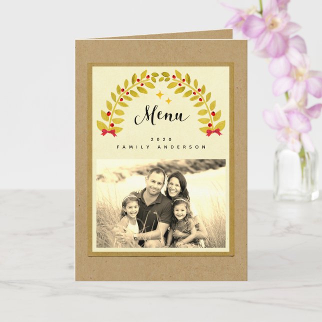 cardápio de modelo do janto de natal russo (Orquídea)