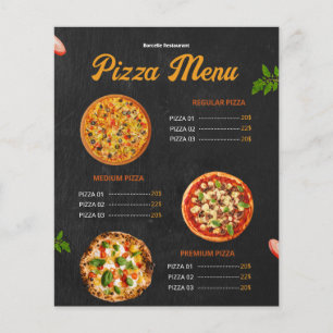 Cardápio de Pizza Editável Pizzaria Menu Restauran