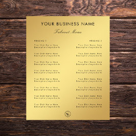 Cardápio de restaurante e lanchonete com gradiente