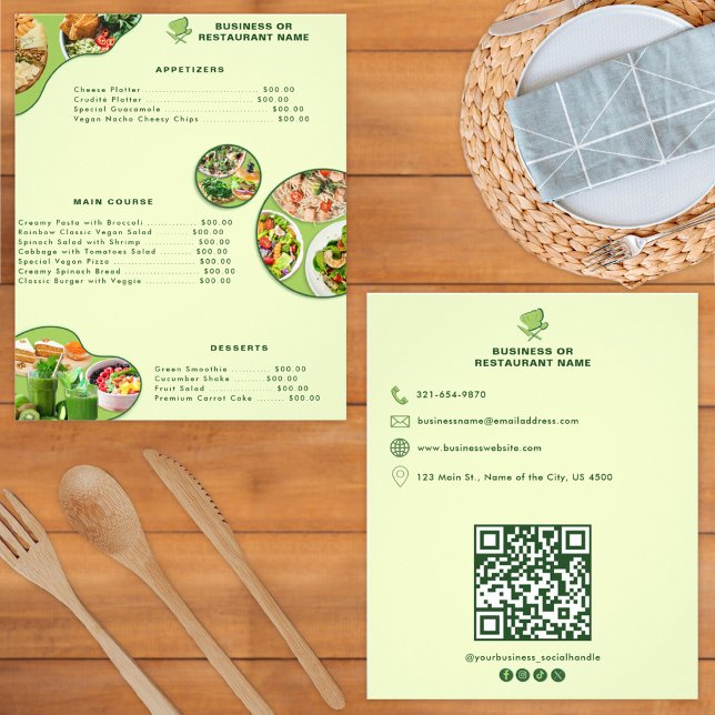 Cardápio de Restaurante Vegano Profissional | Códi (Criador carregado)