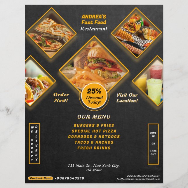 Cardápio Profissional Promoção de Desconto em Comi (Frente)