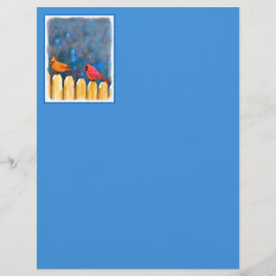 Cardeais na pintura de cerca - Arte original