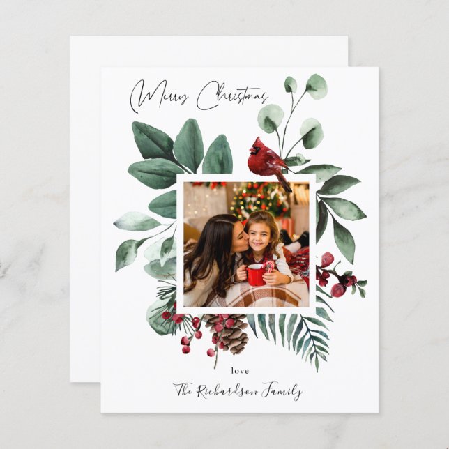 Cardeal de Orçamento Pássaro e Pino Feliz Foto de  (Frente/Verso)