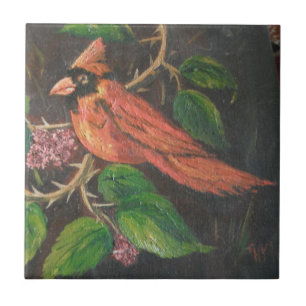 Cardeal de pintura de azulejo Ann Hayes