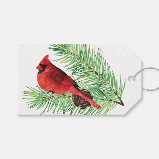 Cardeal em Etiqueta de Presente Evergreen / Person (Frente (horizontal))