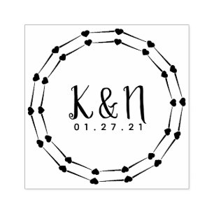 Cardíaco circular redondo Logotipo inicial Carimbo