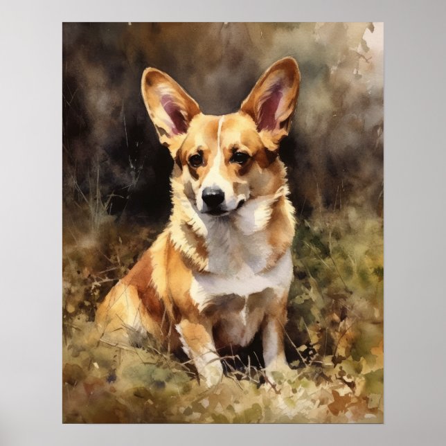 Cardigan Welsh Corgi Dog Art Impressão (Frente)
