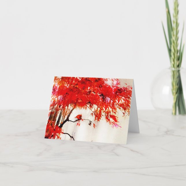 Cardinho de saudação, cartões de saudação de aves (Frente)