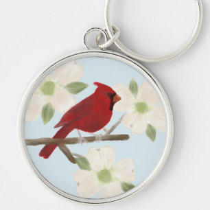Cardinho e Chaveiro de Dogwood Watercolor