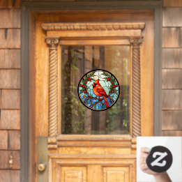 Cardinho Vermelho Emitido Em Vidro Espalhado Em Ár