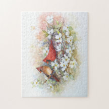 Cardinhos e Quebra-cabeça de Dogwood