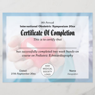 Cardiologia Certificado de Conferência Cardiotorác
