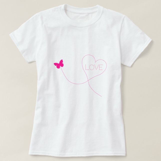 Cardiopatias de Camiseta Voadora de Borboleta - Am (Frente do Design)