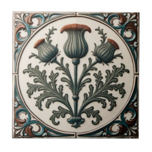 Cardo escocês floral vintage William Morris