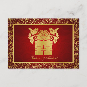 Cards RSVP de Felicidade Dupla de Pássaros de Amor