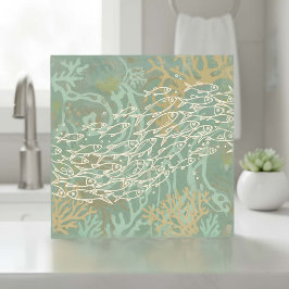 Cardume de Peixes em Verde Coral ID1198