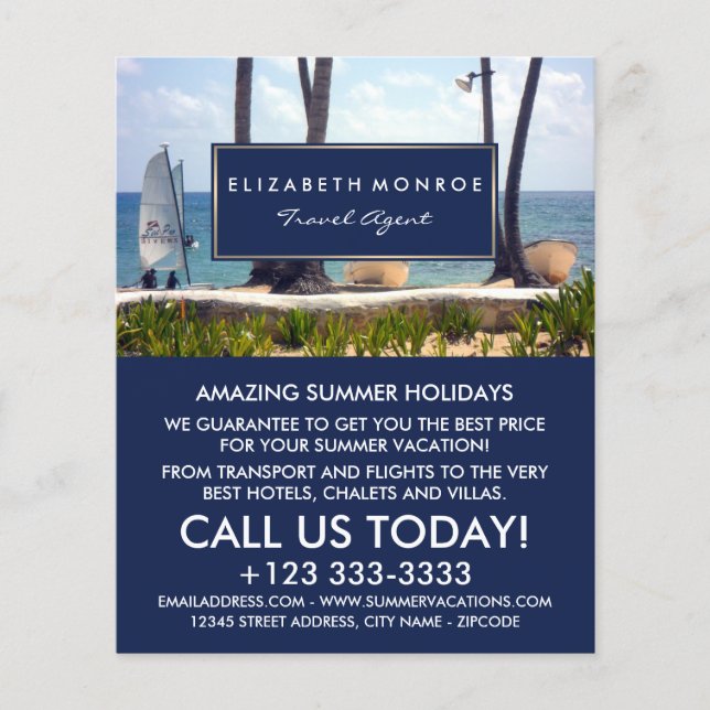 Caribe Beach, Viagem Agent Advertising Flyer (Frente)