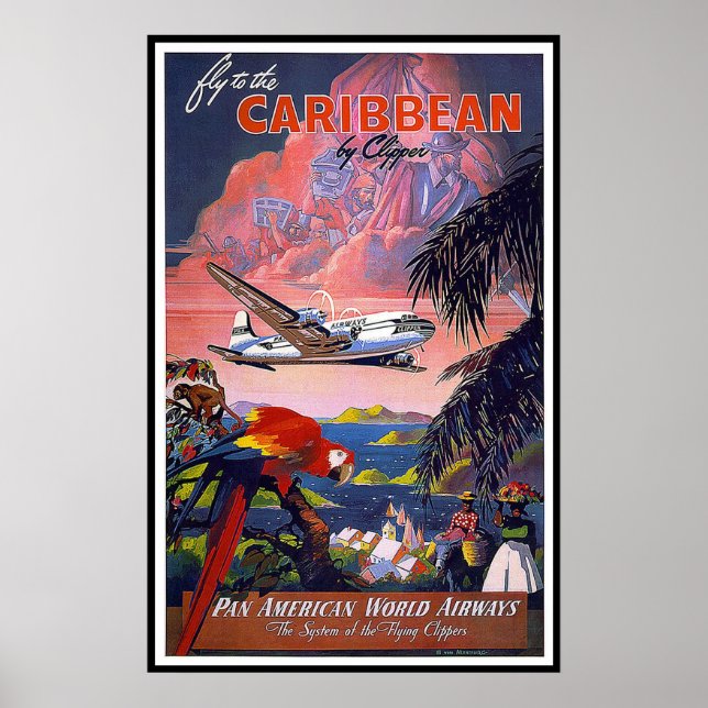 Caribe Impressão poster vintage (Frente)