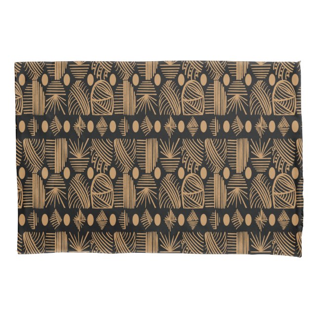 Caribe Tribal Mudcloth: Preto, Dourado (Frente)
