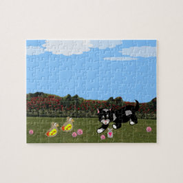 Caricatura de animais na Quebra-cabeça do jardim d