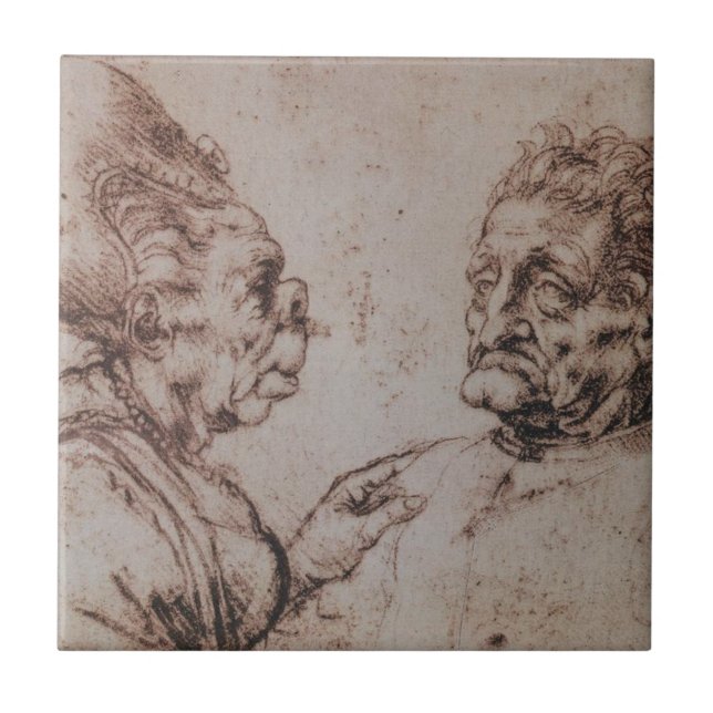 Caricatura por Leonardo da Vinci (Frente)