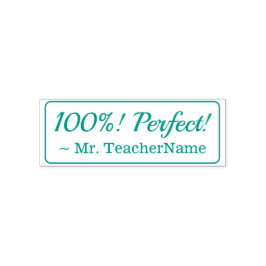 Carimbo Auto Entintado "100%! Perfeito!" + Nome do Tutor Personalizado