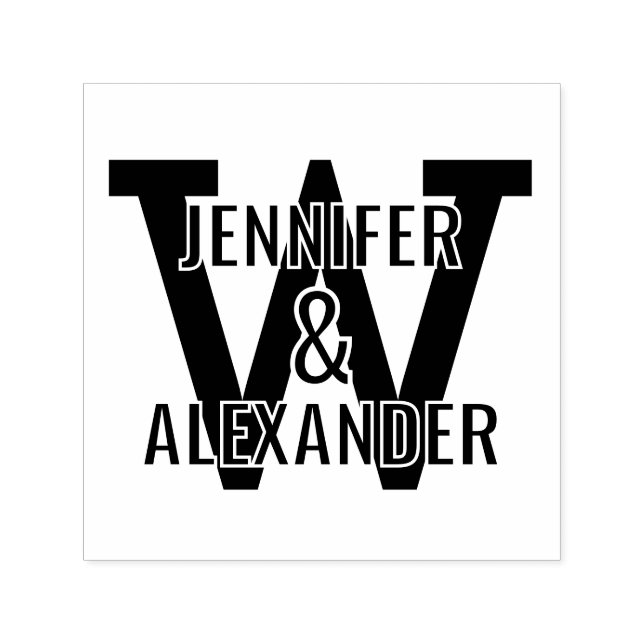 Carimbo Auto Entintado 2 Nomes Sobre Simples Solteiro Negrito Monografias (Design)