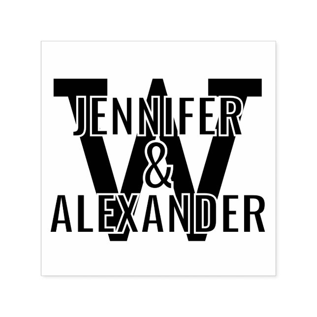 Carimbo Auto Entintado 2 Nomes Sobre Simples Solteiro Negrito Monografias (Design)