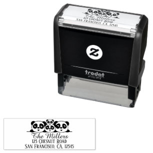Carimbo Auto Entintado 2 pais, 2 filhos Design -