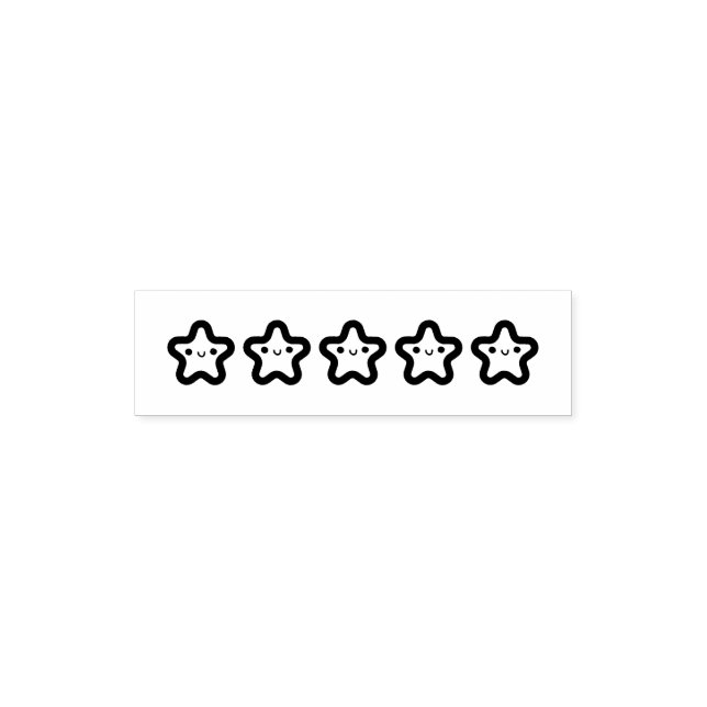 Carimbo Auto Entintado 5 Star Smiling Stars Rating (Design)