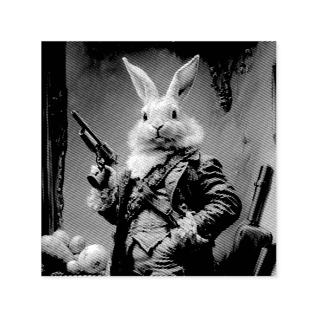 Carimbo Auto Entintado A caça ao ovo, caça ao coelho da Páscoa (Design)