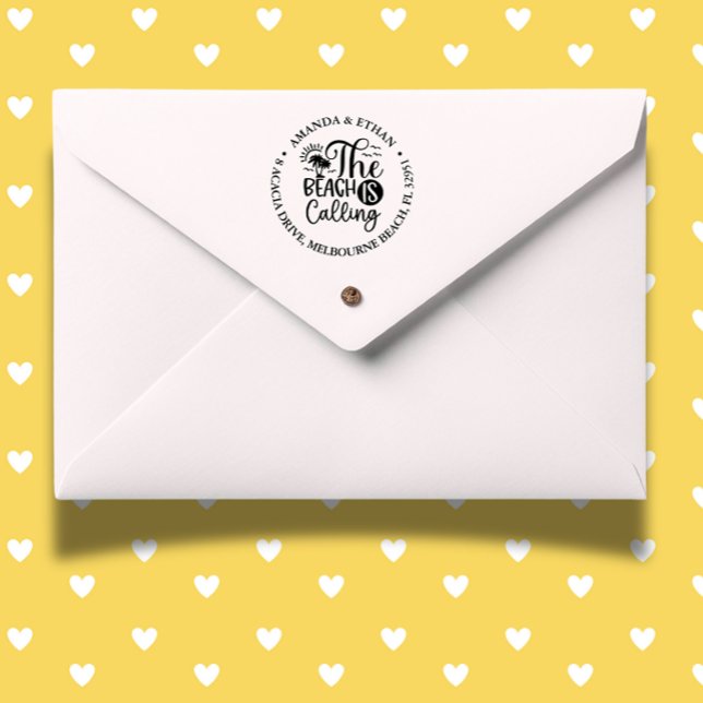 Carimbo Auto Entintado a praia chama tema (Capture the spirit of summer with self-inking stamp)