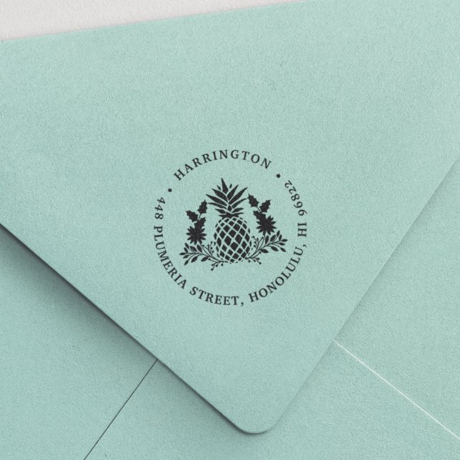 Carimbo Auto Entintado Abacaxi de Natal | Endereço para devolução de feri (Criador carregado)