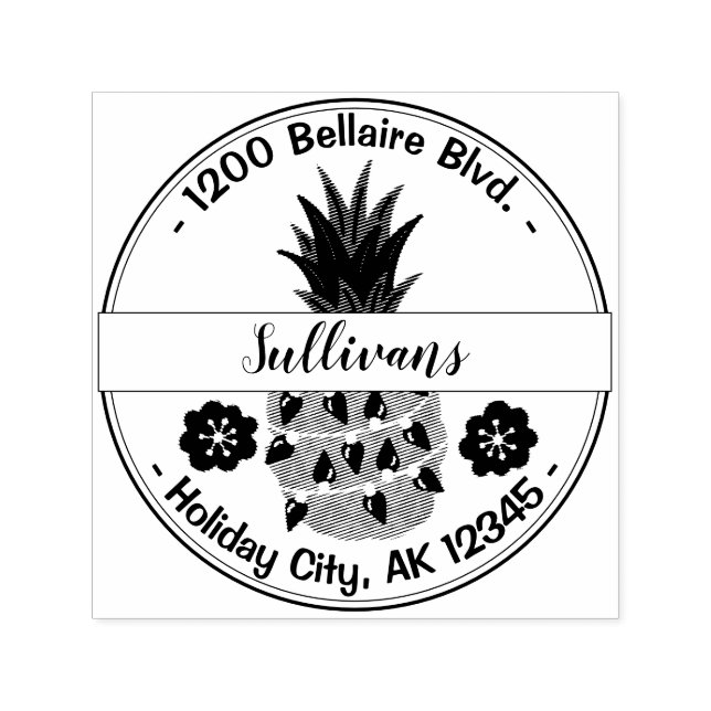 Carimbo Auto Entintado Abacaxi tropical de Natal (Design)