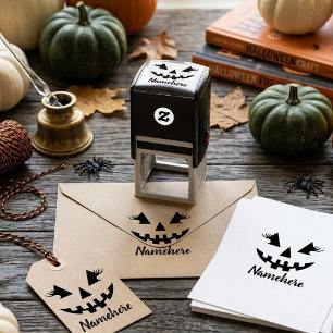 Carimbo Auto Entintado Abóbora de Halloween Personalizada Feminina Jack O