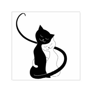 Carimbo Auto Entintado Abraçando gatos do amor