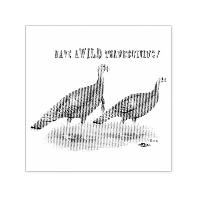 Carimbo Auto Entintado Ação de Graças Wild Turkey (Design)
