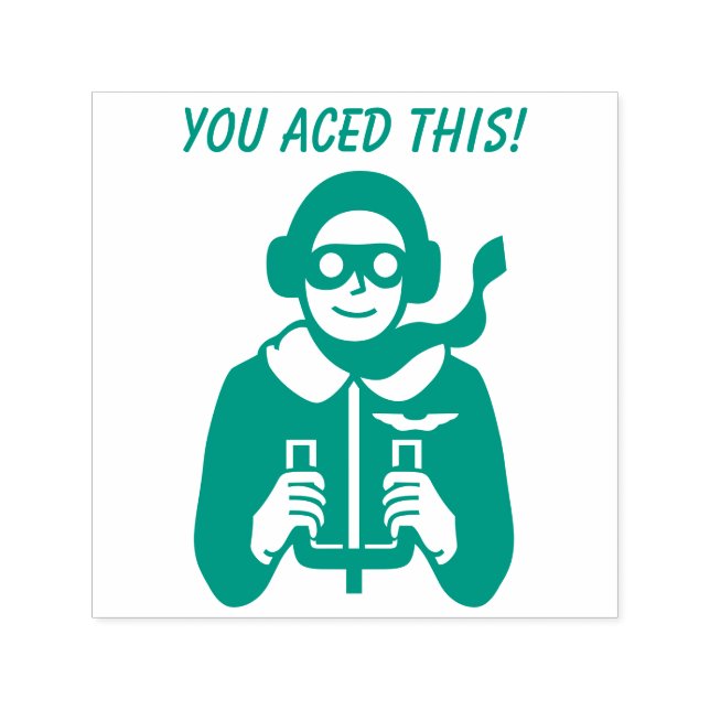 Carimbo Auto Entintado Ace Pilot Flyer Grade School Teacher A Plus (Design)